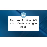 Soạn văn lớp 8: Soạn bài Câu trần thuật - Ngắn nhất