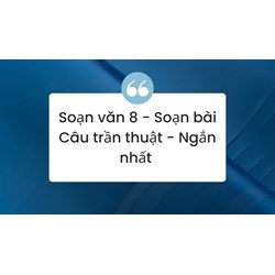 Soạn văn lớp 8: Soạn bài Câu trần thuật - Ngắn nhất