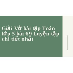 Giải Vở bài tập Toán lớp 5 bài 69 Luyện tập chi tiết nhất