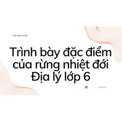 Trình bày đặc điểm của rừng nhiệt đới Địa lý lớp 6