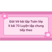 Giải Vở bài tập Toán lớp 5 bài 73 Luyện tập chung tiếp theo