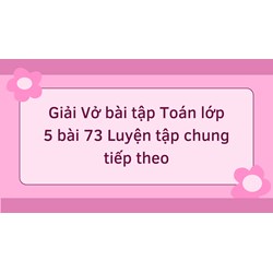 Giải Vở bài tập Toán lớp 5 bài 73 Luyện tập chung tiếp theo