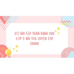 Vở bài tập Toán dành cho lớp 5 bài 174: Luyện tập chung