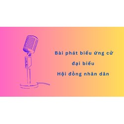 Bài phát biểu ứng cử đại biểu hội đồng nhân dân