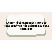 Lãnh thổ công nghiệp không có hoặc có rất ít mối liên hệ giữa các xí nghiệp