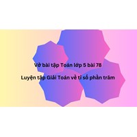 Vở bài tập Toán lớp 5 bài 78 Luyện tập Giải Toán về tỉ số phần trăm