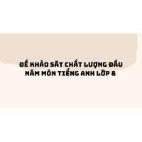 Đề khảo sát chất lượng đầu năm môn Tiếng Anh lớp 8