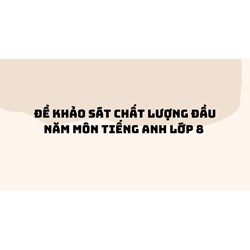 Đề khảo sát chất lượng đầu năm môn Tiếng Anh lớp 8