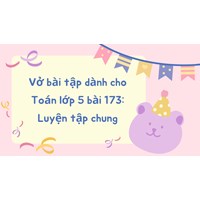 Vở bài tập dành cho Toán lớp 5 bài 173: Luyện tập chung