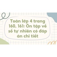 Toán lớp 4 trang 160, 161: Ôn tập về số tự nhiên có đáp án chi tiết