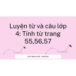 Luyện từ và câu lớp 4: Tính từ trang 55, 56, 57