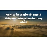 Nghị luận về yêu cái đẹp là thấy ánh sáng chọn lọc hay nhất