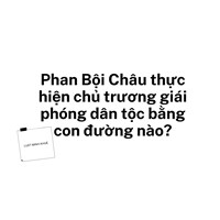 Phan Bội Châu thực hiện chủ trương giái phóng dân tộc bằng con đường nào?