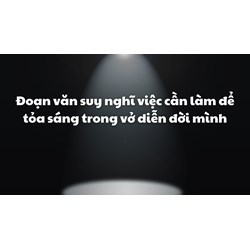 Đoạn văn suy nghĩ việc cần làm để tỏa sáng trong vở diễn đời mình