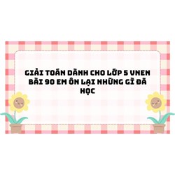 Giải Toán dành cho lớp 5 VNEN bài 90 Em ôn lại những gì đã học