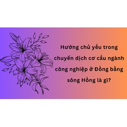 Hướng chủ yếu trong chuyển dịch cơ cấu ngành công nghiệp ở Đồng bằng sông Hồng là gì?