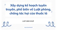 Xây dựng kế hoạch tuyên truyền, phổ biến về Luật phòng, chống tác hại của thuốc lá
