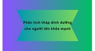 Phân tích tháp dinh dưỡng cho người lớn khỏe mạnh