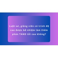 Luật sư, giảng viên có trình độ cao được bổ nhiệm làm thẩm phán TAND tối cao không?