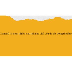 Nam Bộ có mưa nhiều vào mùa hạ chủ yếu do tác động từ đâu?