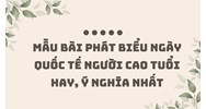 Mẫu bài phát biểu ngày Quốc tế người cao tuổi hay, ý nghĩa nhất