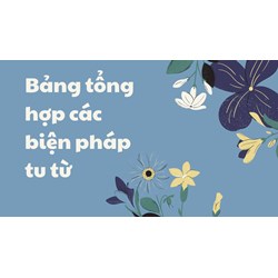 Bảng tổng hợp các biện pháp tu từ