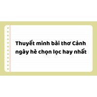 Thuyết minh bài thơ Cảnh ngày hè chọn lọc hay nhất