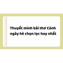 Thuyết minh bài thơ Cảnh ngày hè chọn lọc hay nhất