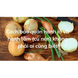 Cách bảo quản hành lá và hành tăm (củ nén) không phải ai cũng biết