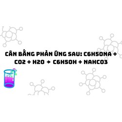 Cân bằng phản ứng sau: C6H5ONa + CO2 + H2O → C6H5OH + NaHCO3