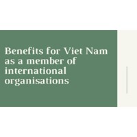 Benefits for Viet Nam as a member of international organisations