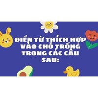 Điền từ thích hợp vào chỗ trống trong các câu sau: