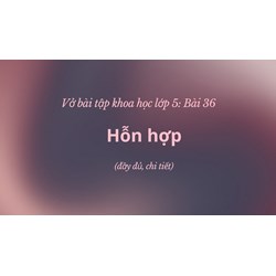 Vở bài tập Khoa học lớp 5 bài 36 Hỗn hợp (đầy đủ, chi tiết)