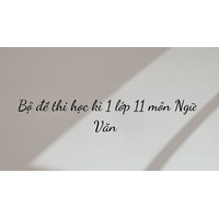 Bộ đề thi học kì 1 lớp 11 môn Ngữ Văn