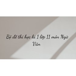 Bộ đề thi học kì 1 lớp 11 môn Ngữ Văn