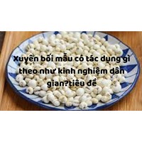 Xuyên bối mẫu có tác dụng gì theo như kinh nghiệm dân gian?