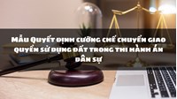 Mẫu Quyết định cưỡng chế chuyển giao quyền sử dụng đất trong thi hành án dân sự