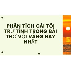 Phân tích cái tôi trữ tình trong bài thơ Vội vàng hay nhất