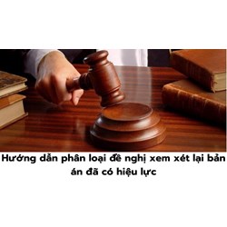 Hướng dẫn phân loại đề nghị xem xét lại bản án đã có hiệu lực