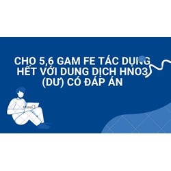 Cho 5,6 gam Fe tác dụng hết với dung dịch HNO3 (dư) có đáp án