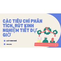 Các tiêu chí phân tích, rút kinh nghiệm tiết dự giờ