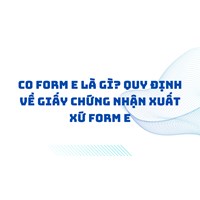 CO form E là gì? Quy định về Giấy chứng nhận xuất xứ Form E