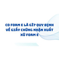 CO form E là gì? Quy định về Giấy chứng nhận xuất xứ Form E
