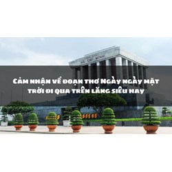 Cảm nhận về đoạn thơ Ngày ngày mặt trời đi qua trên lăng siêu hay