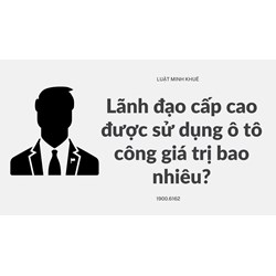 Lãnh đạo cấp cao được sử dụng ô tô công giá trị bao nhiêu?