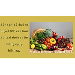 Bảng chỉ số đường huyết (GI) của hơn 60 loại thực phẩm thông dụng hiện nay