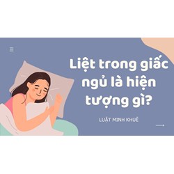 Liệt trong giấc ngủ là hiện tượng gì?