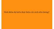 Thời điểm dự kiến thực hiện cải cách tiền lương?