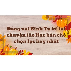 Đóng vai Binh Tư kể lại chuyện lão Hạc bán chó chọn lọc hay nhất