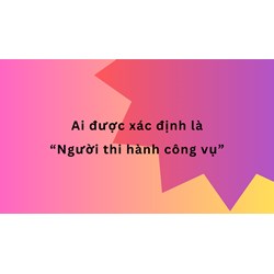 Ai được xác định là “Người thi hành công vụ”